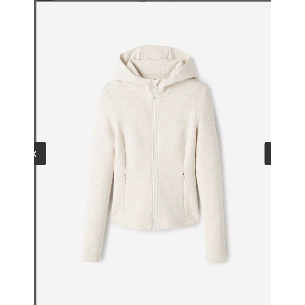roots canada womens Roam Hooded Full Zip Small Cream Activewear Outdoors Neutral